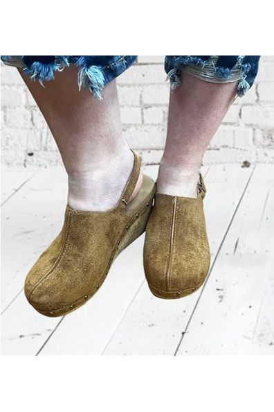 Tobacco Faux Suede Slip-On Shoes