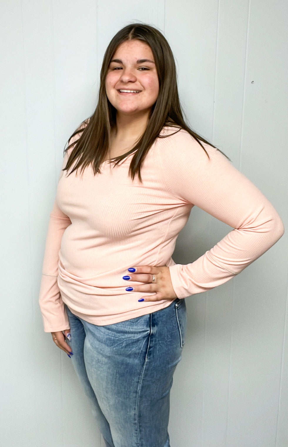 Sabine Ribbed Long Sleeve-Mauve