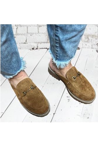 Tabacco faux sued loafers (wingin in)