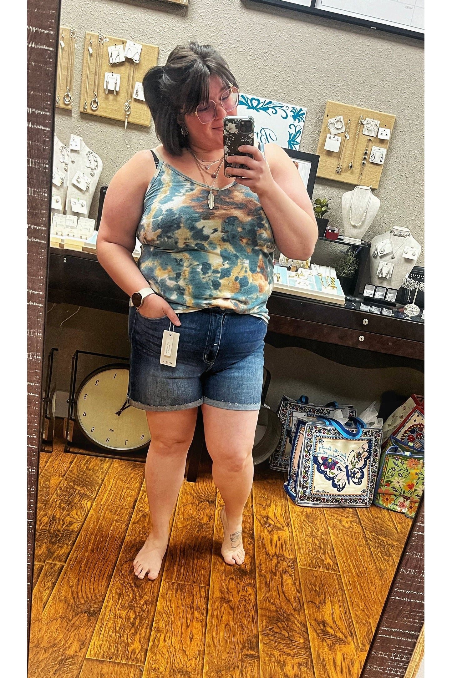 Plus Sized Cuffed Shorts