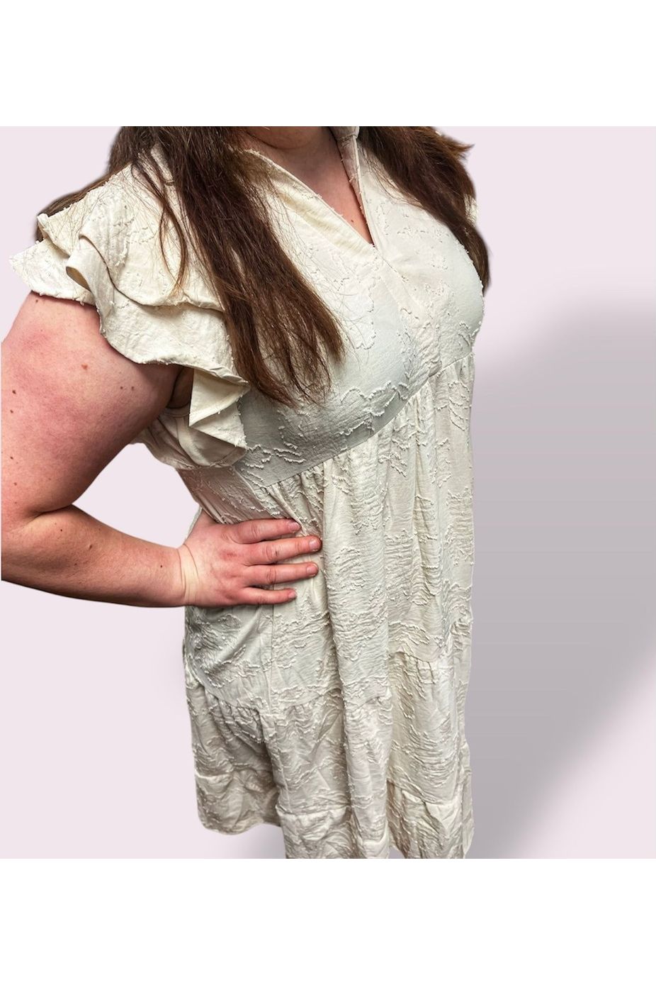 Umgee Tiered Ruffle Sleeve Dress