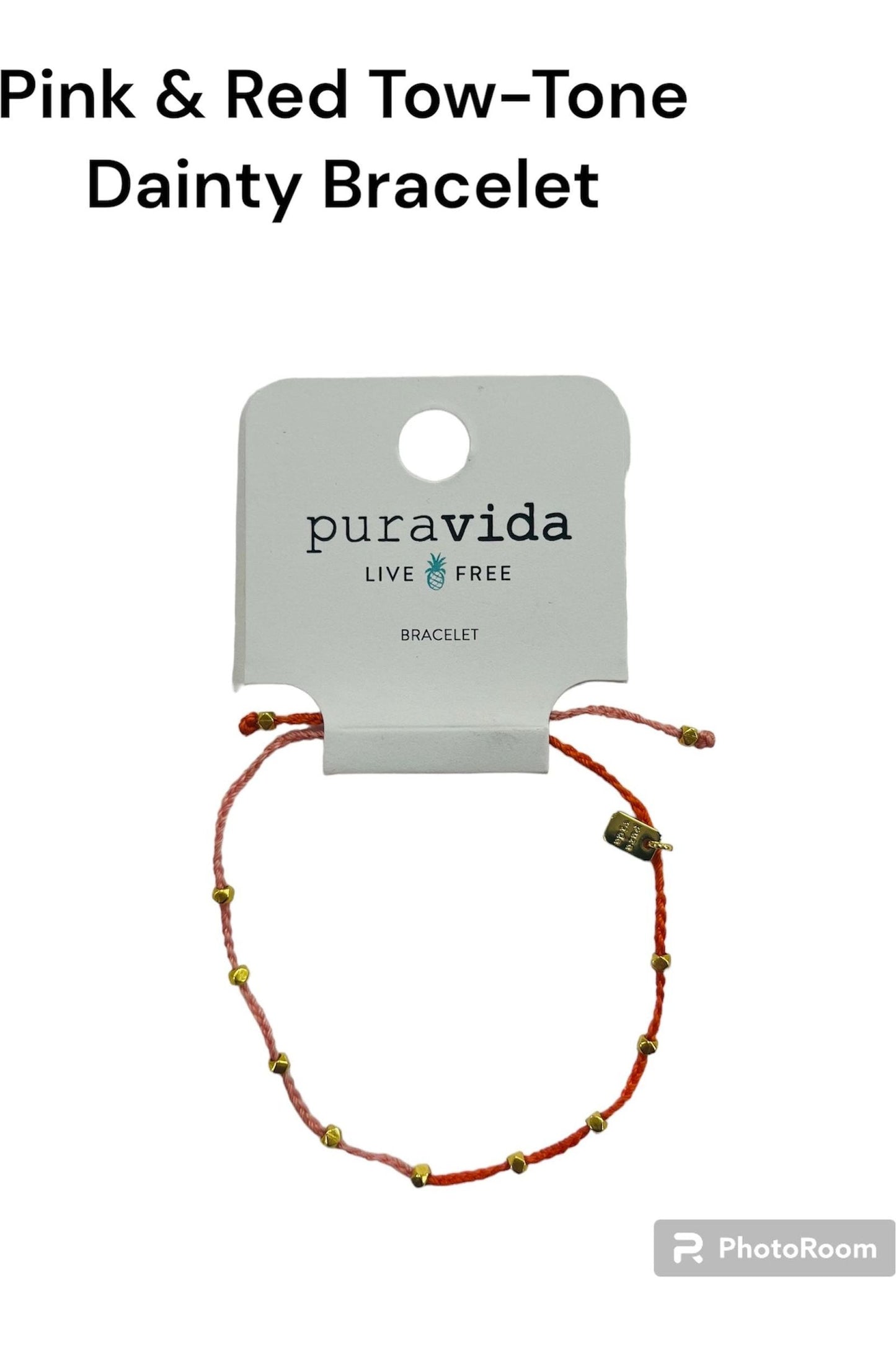 Pura Vida Pink/Red Dainty Bracelet