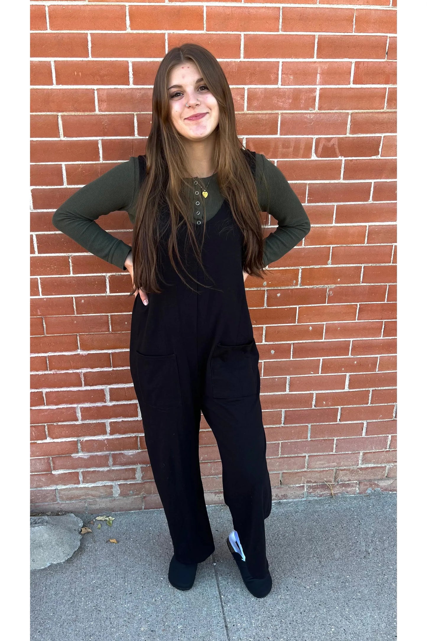 Lovely Melody Black Vneck Jumpsuit