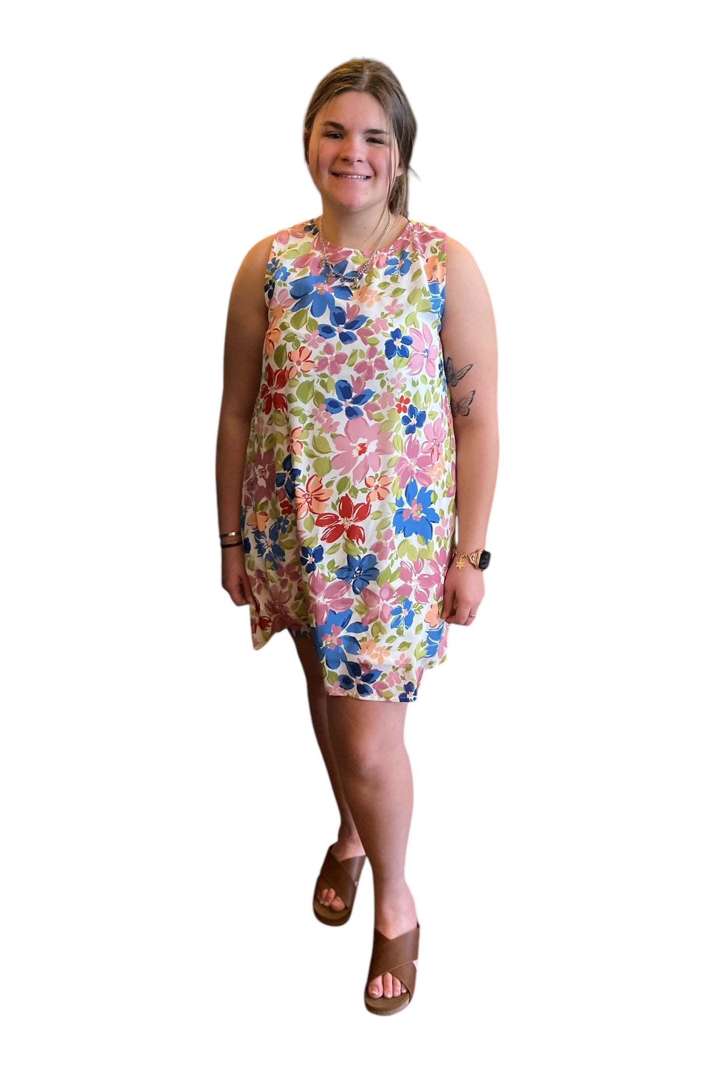 Floral Print Sleeveless Dress