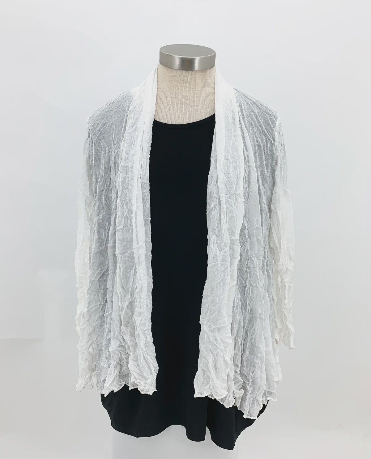FOCUS ME-401 SOLID CRINKLE MESH JACKET - white