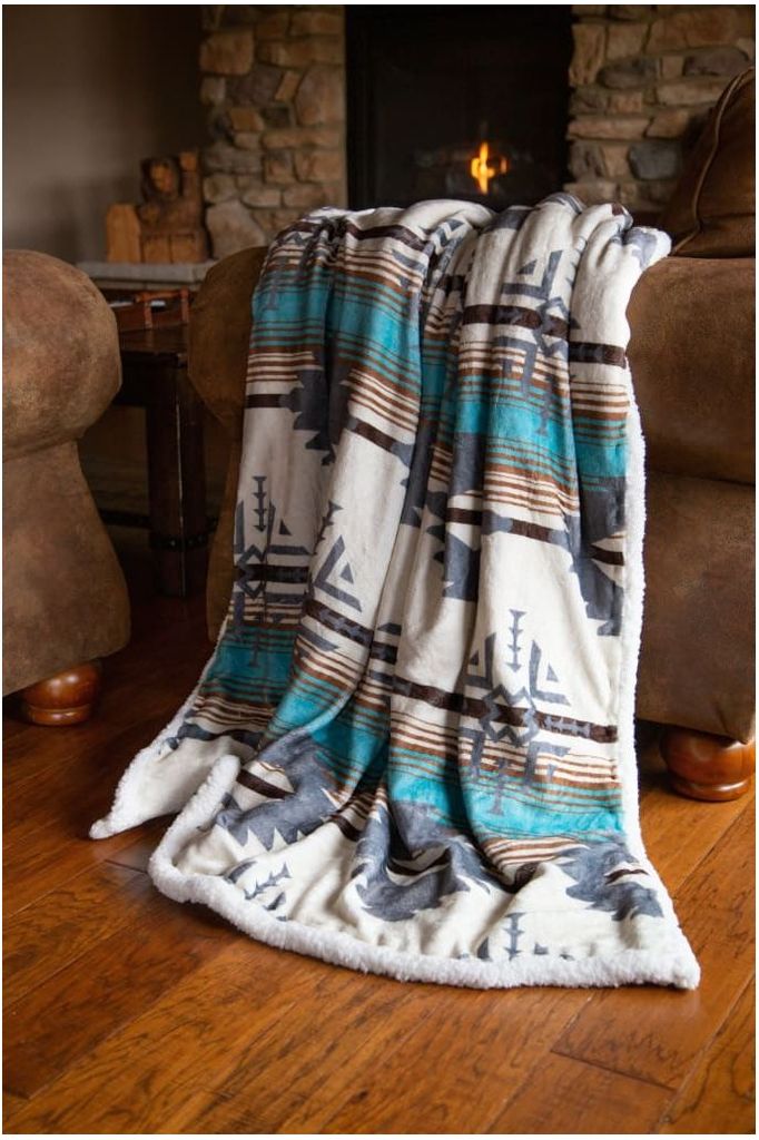 Linen Mart Plush Throw Cow Print