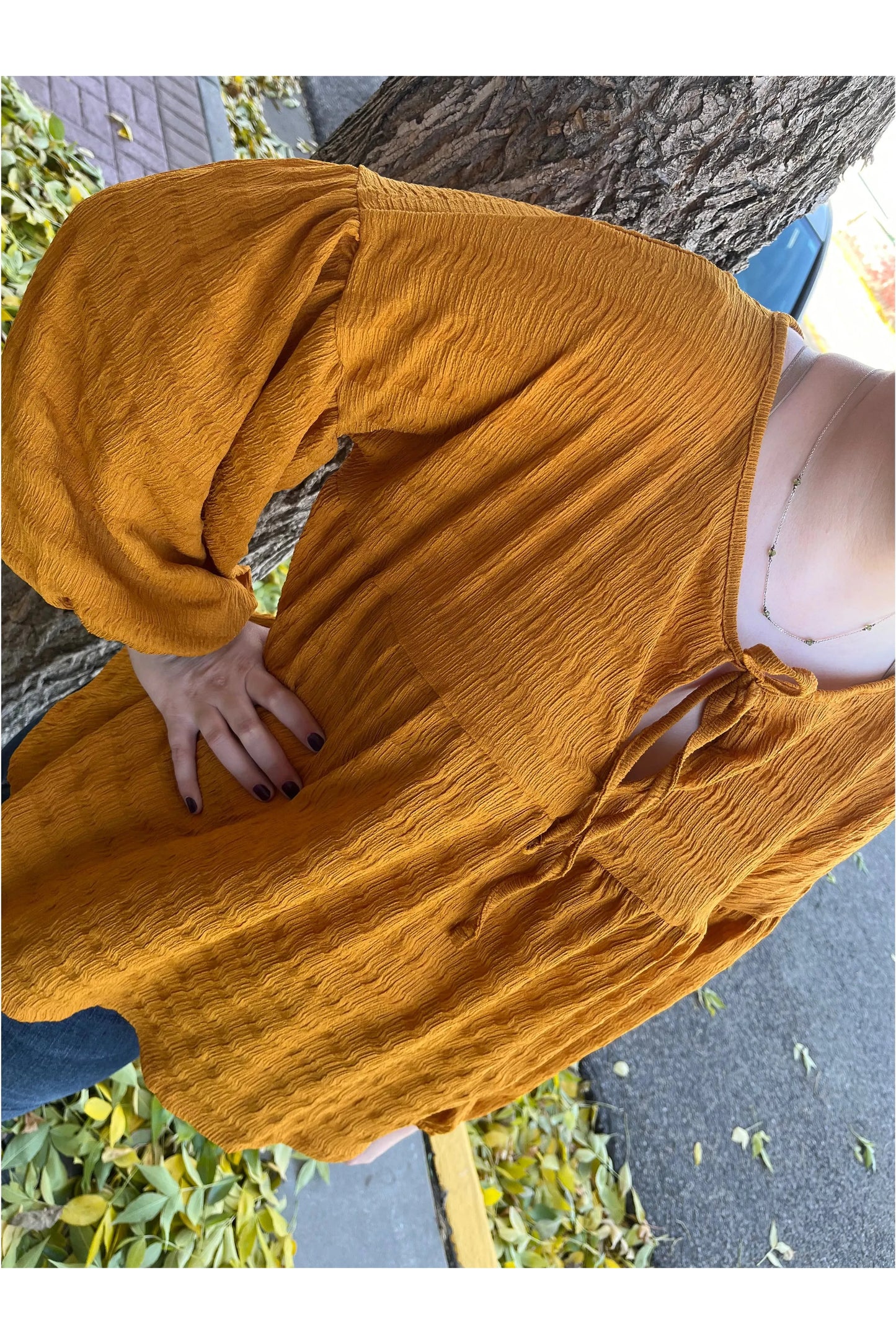 Peasant Mustard Blouse
