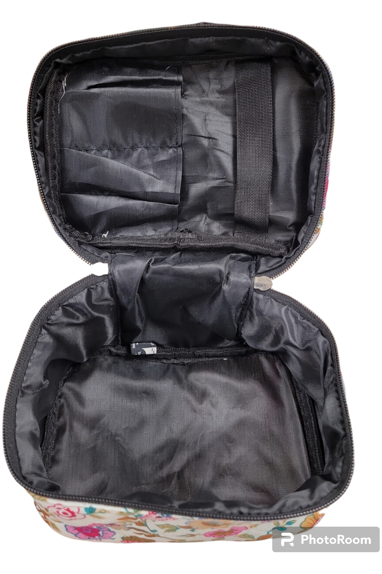 Floral cloth makeup bag