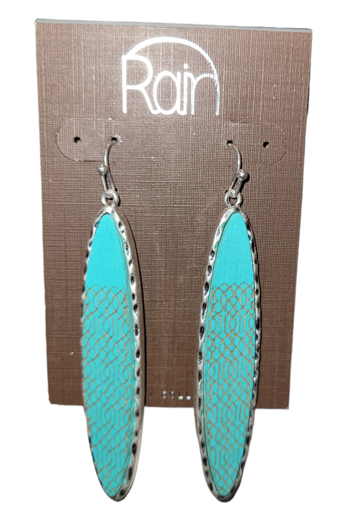 Turquoise Wood Earrings