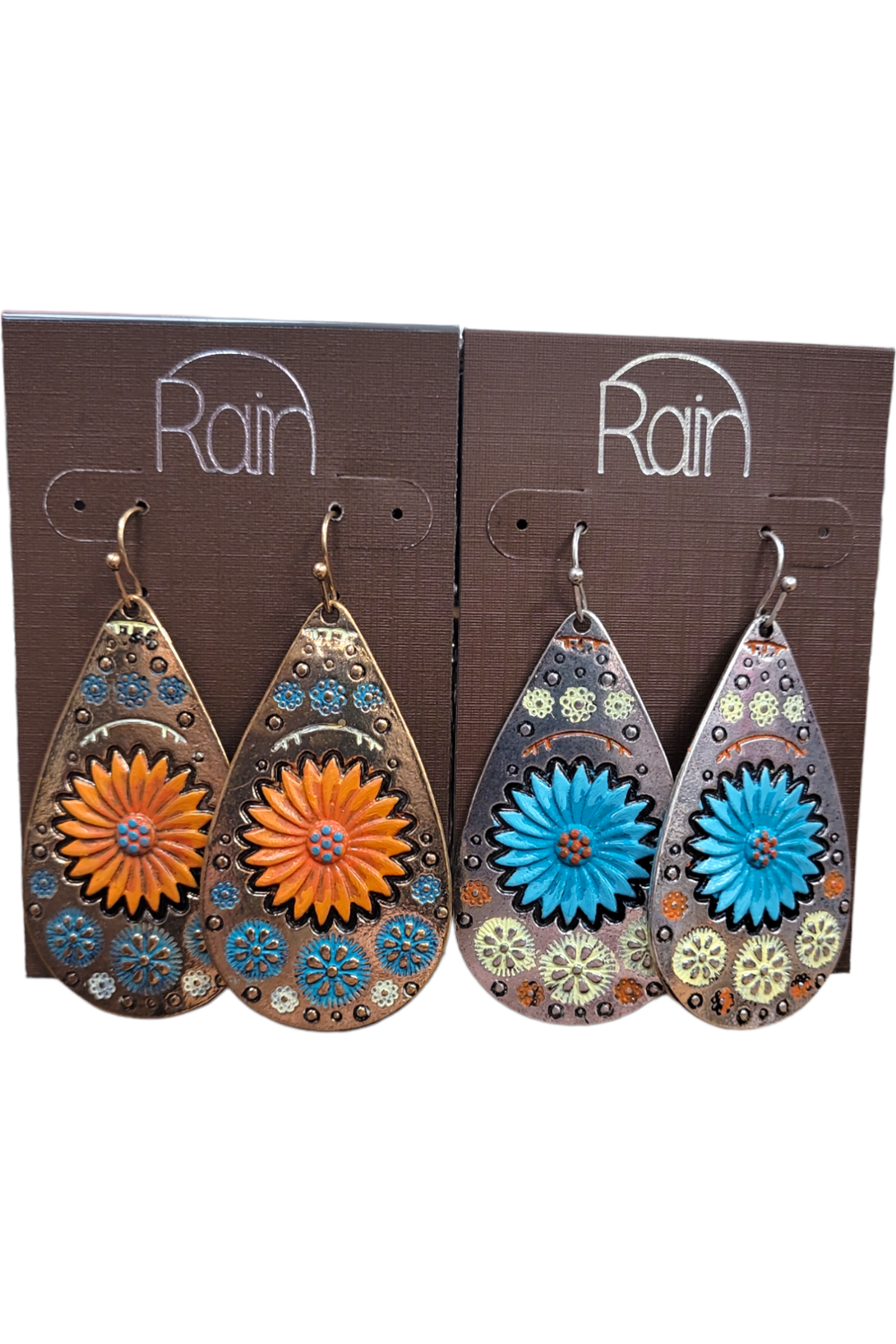 Teardrop Western Floral Earrings