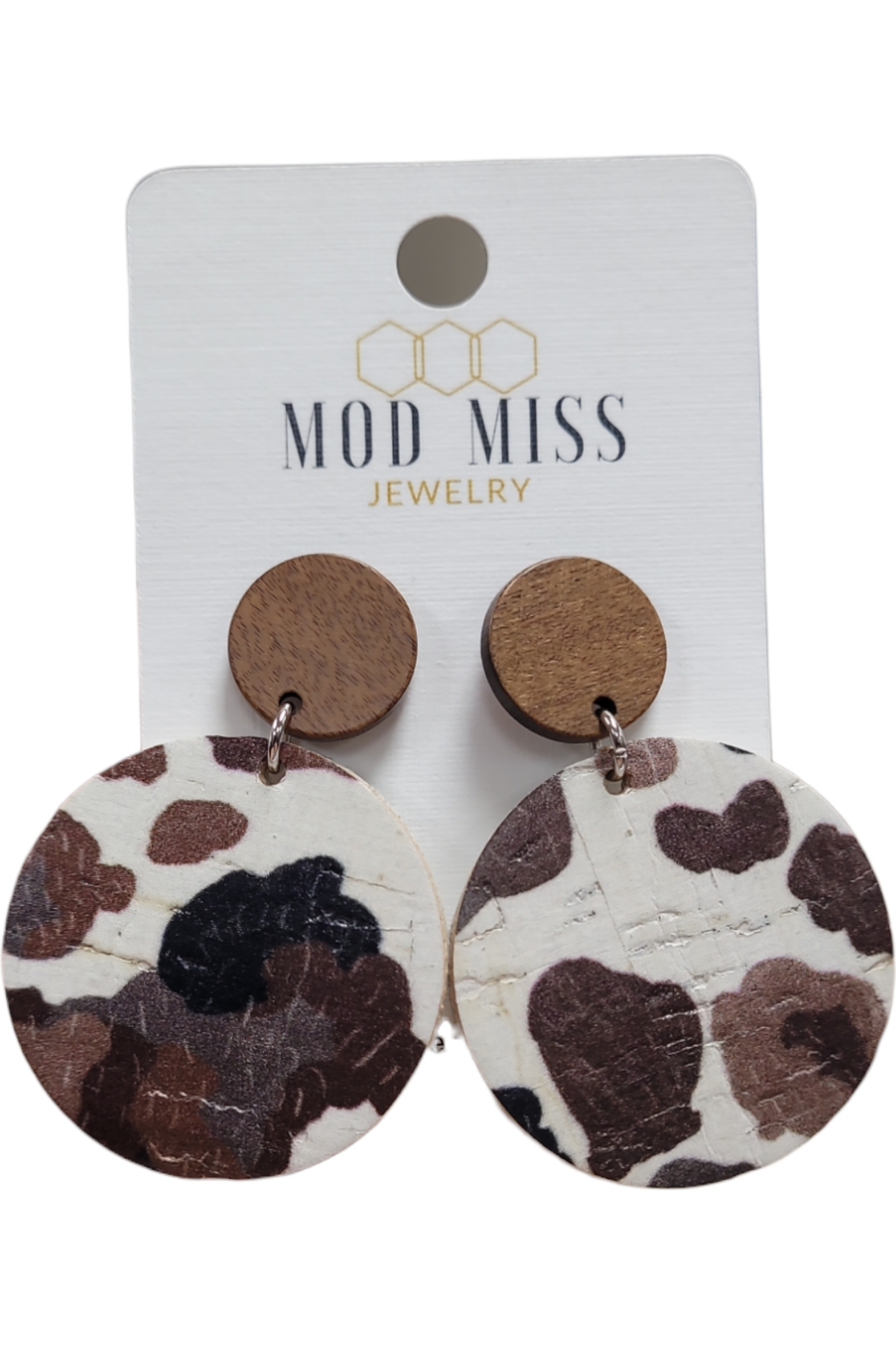 Mod Miss Earrings Cow Print