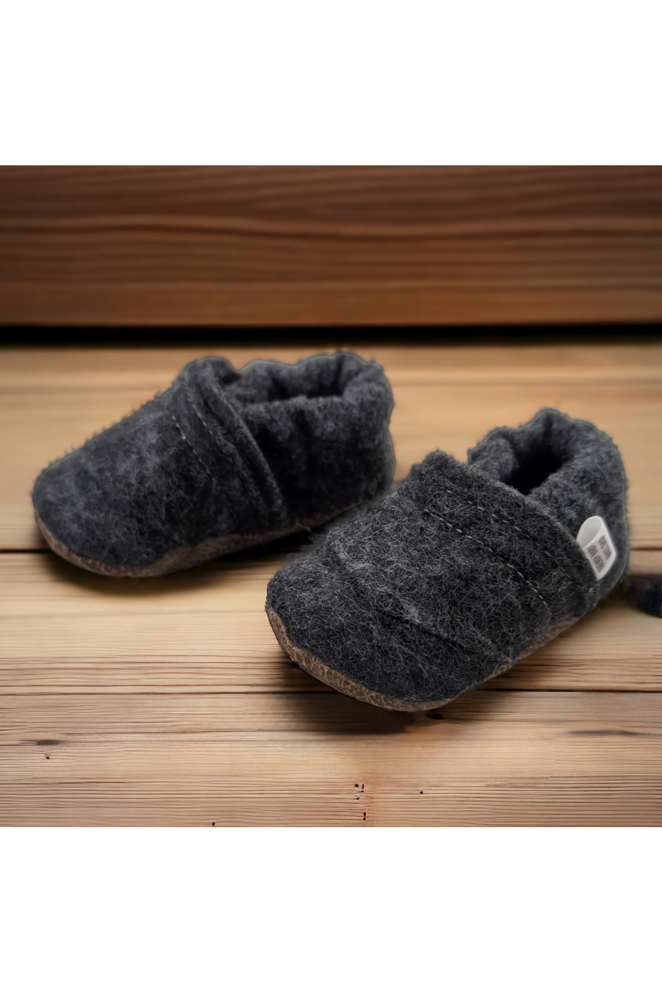 Trendy Baby Moccasins - Grey Wool