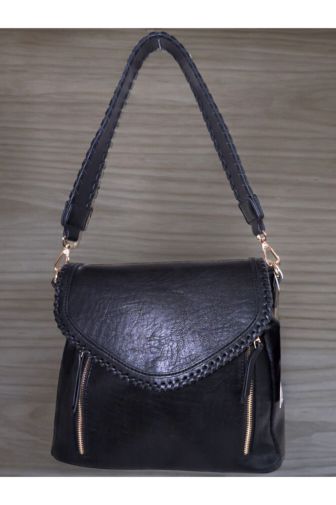 Jen & Co Concealed Carry Braided Purse - Black