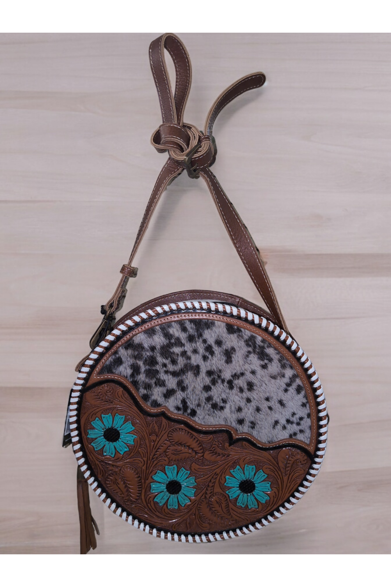 Myra Blue Ash Round Bag