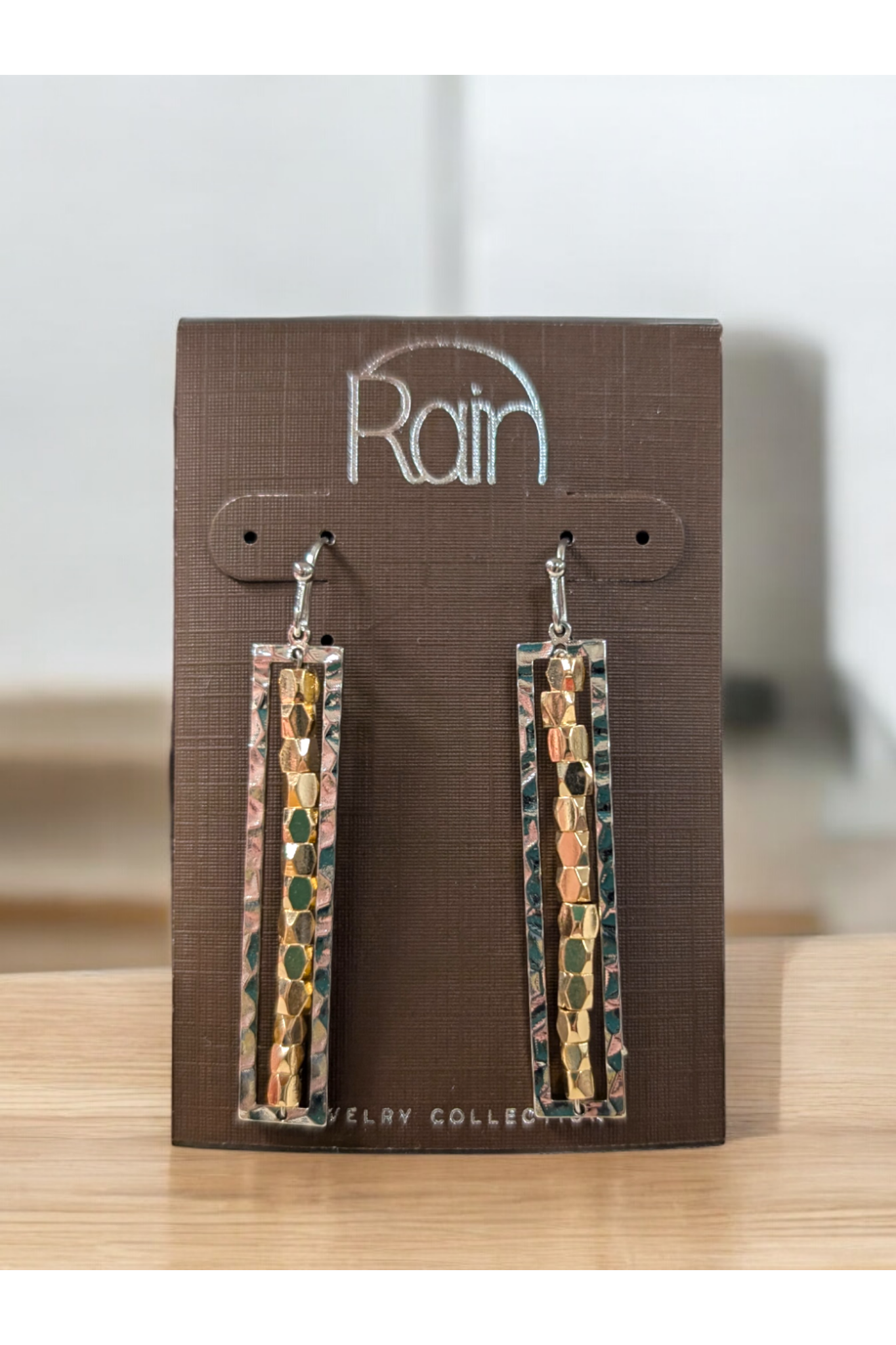 Two Tone Rectangle Earrings