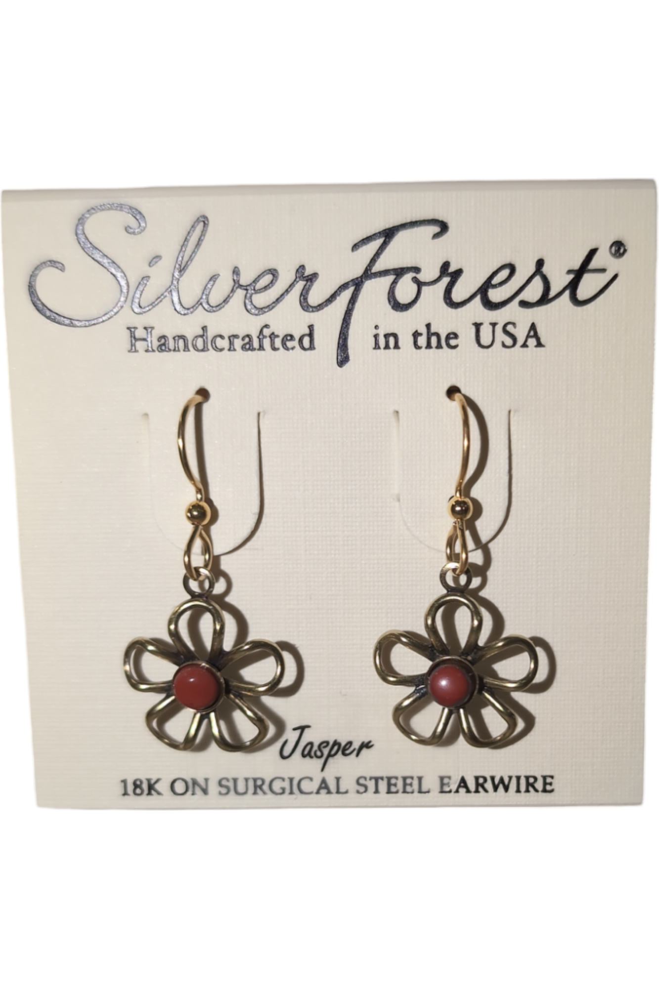 Jasper Gold Flower Earrings