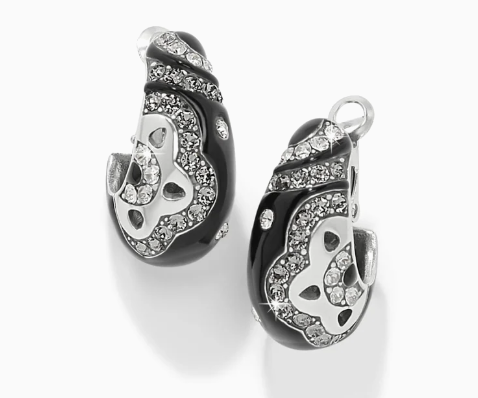JA0259 Flora Black Hoop Earrings