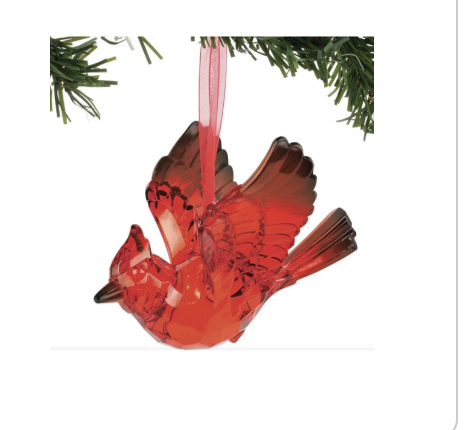 Acrylic Cardinal Ornament