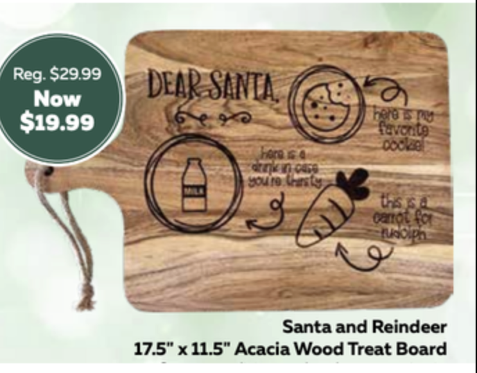 Dear Santa/Reindeer Wood Treat Board