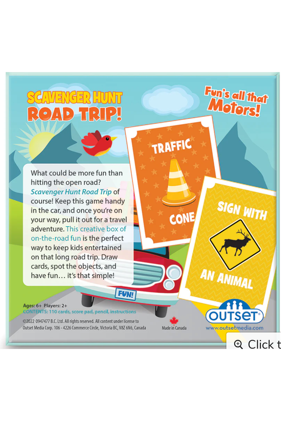 Scavenger Hunt Road Trip Game