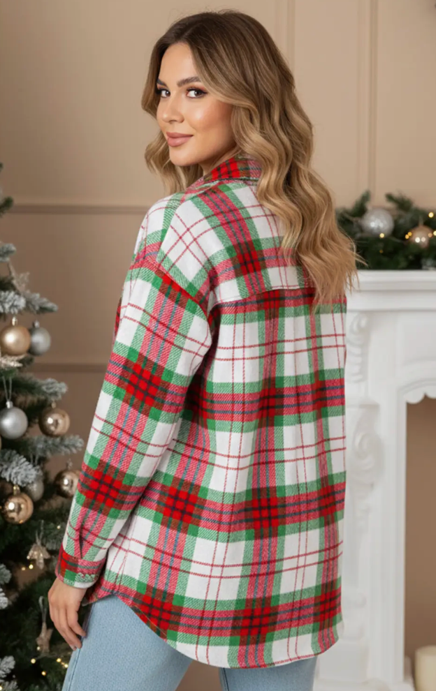 Christmas Plaid Flannel Shacket