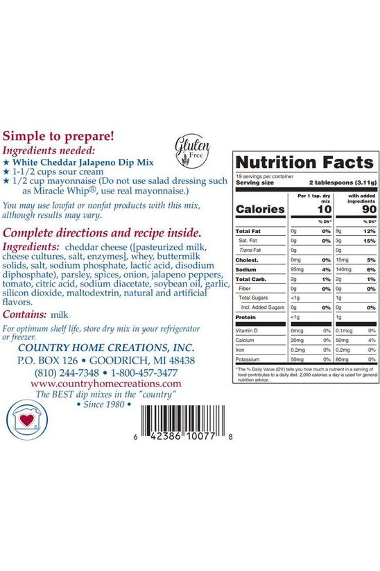 White Cheddar Jalapeno Dip Mix