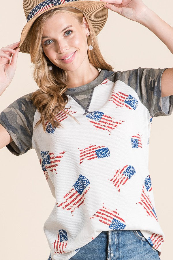 Swing Your Flags T Shirt- ivory