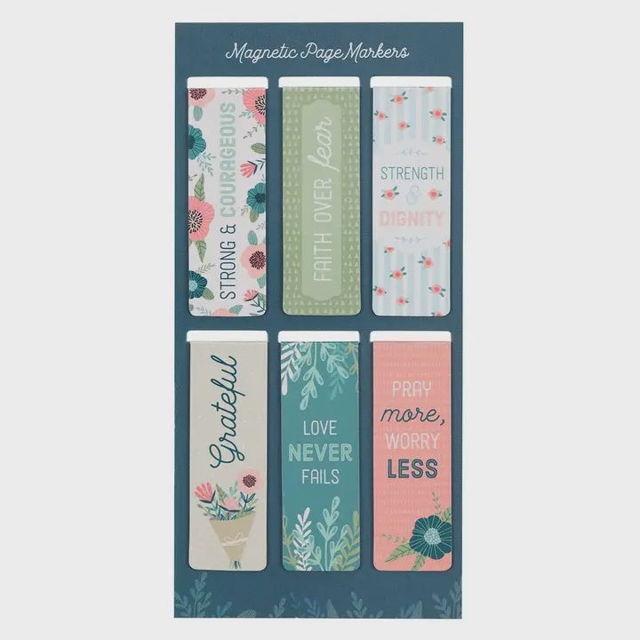 Magnetic Bookmark Set - Floral