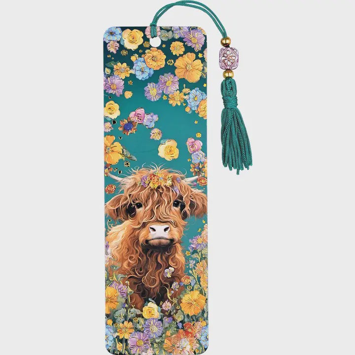 Highland Cow Beaded Bookmark