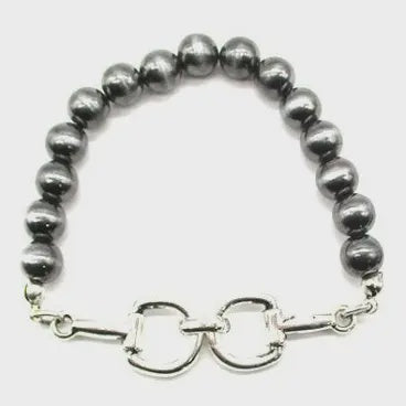 Western Snaffle Bit Navajo Pearl Bracelet