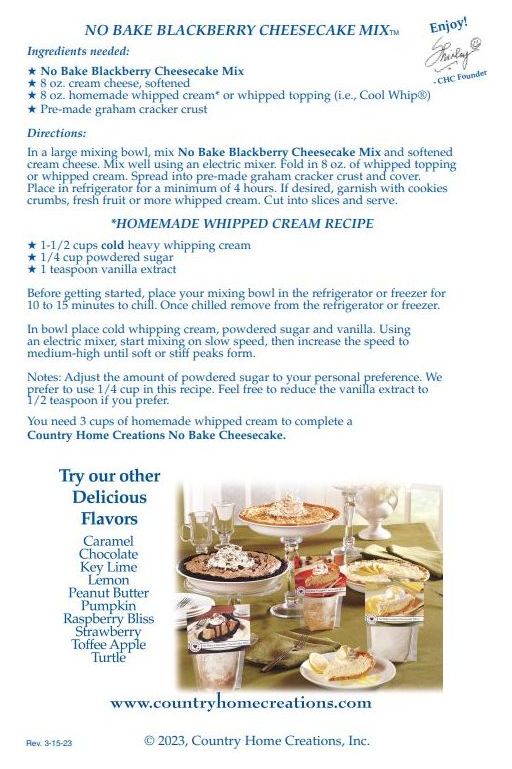 No Bake Blackberry Cheesecake Mix