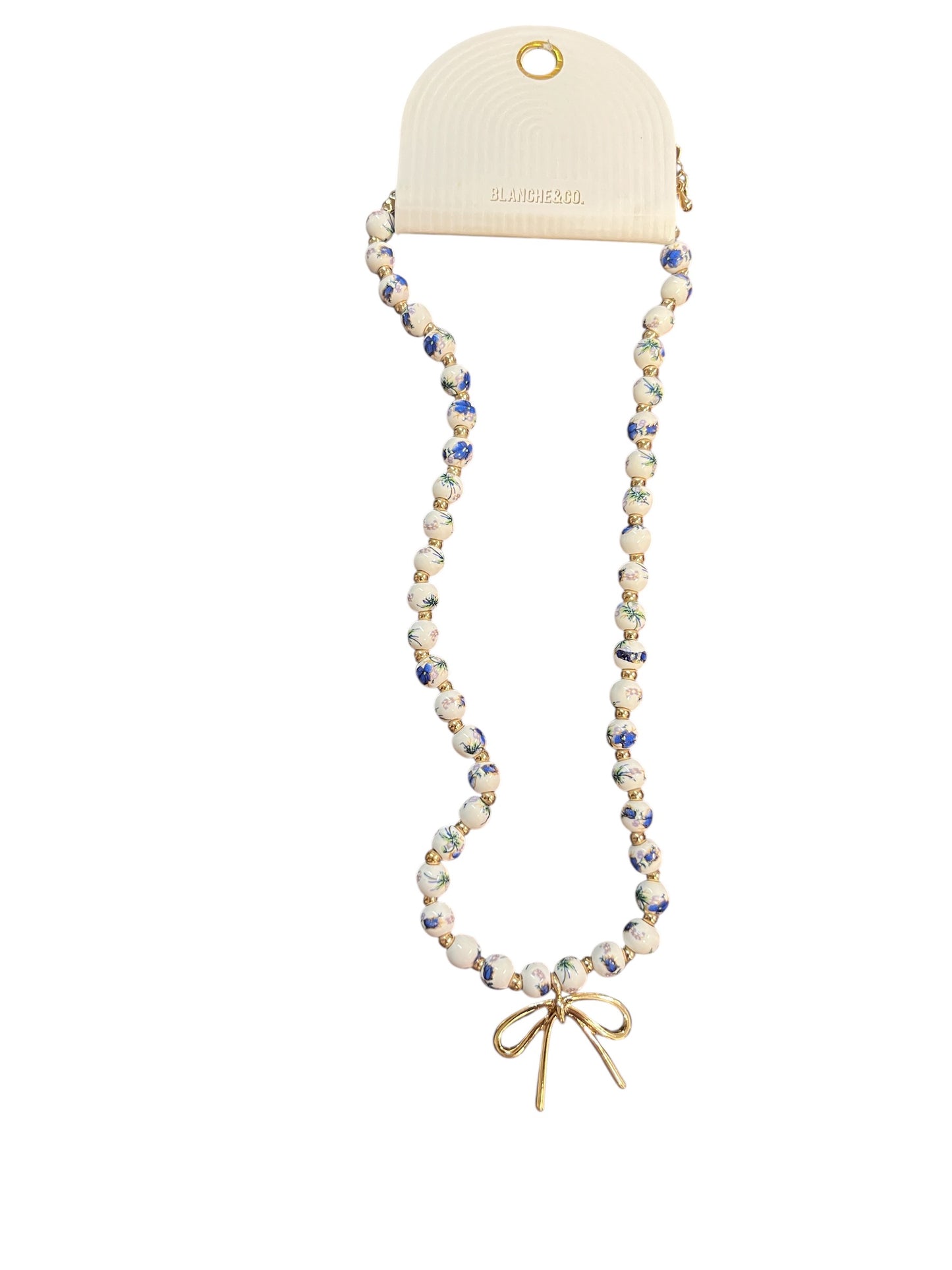 Bow Ceramic Bead Necklace