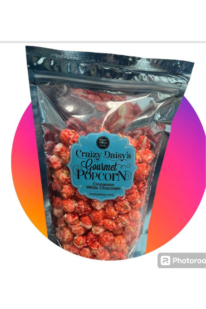 Crazy Daisys Gourmet Popcorn Cinnamon White Chocolate