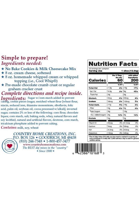 No Bake Cookies & Milk Cheesecake Mix