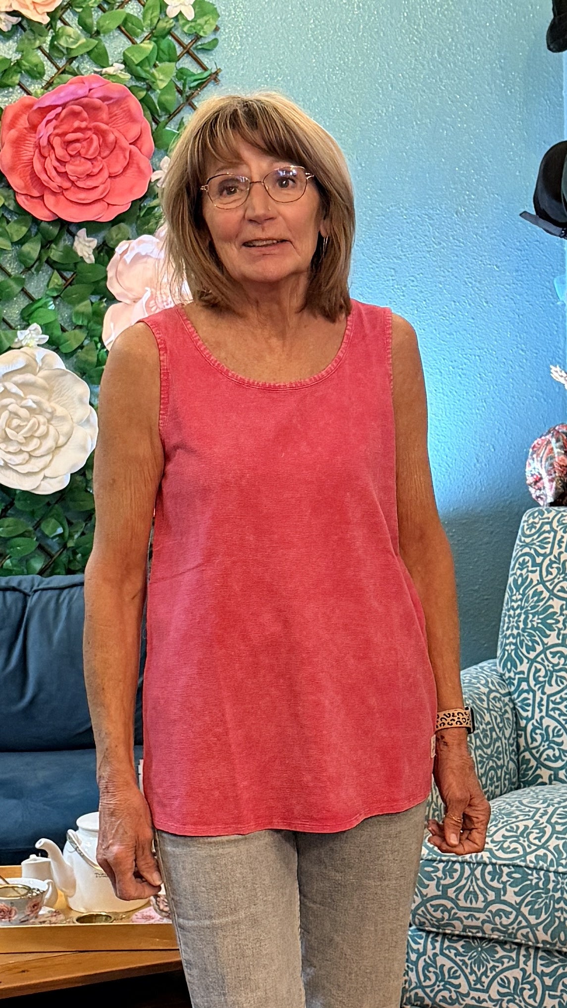 Mineral Wash Tank Top - Fuschia
