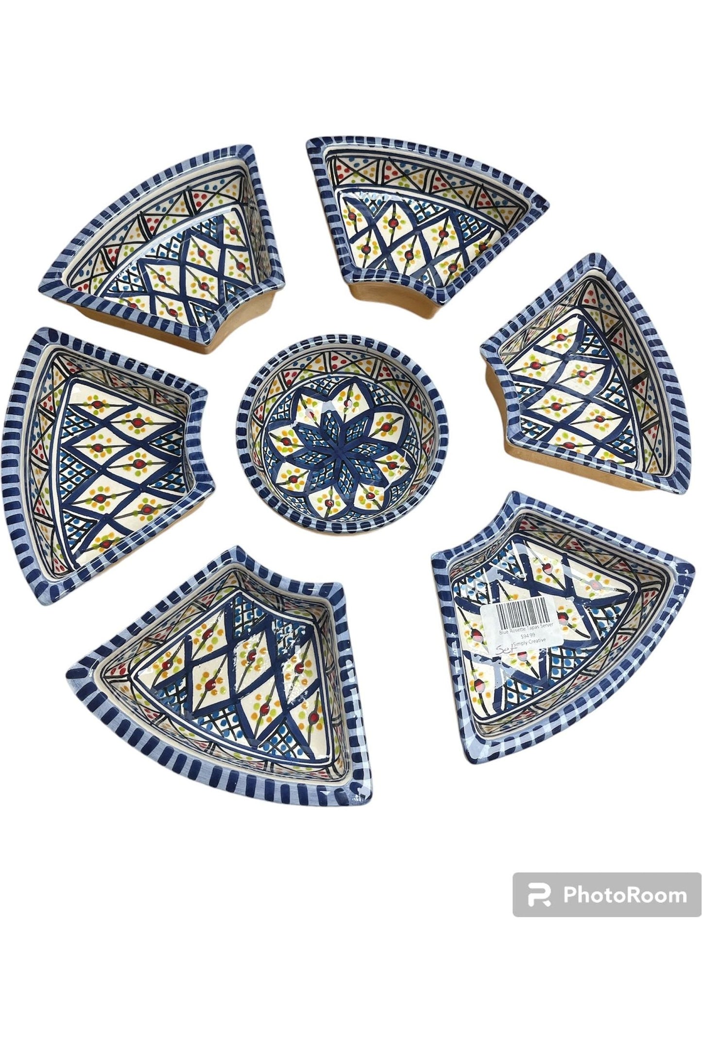 Blue Rosette Tapas Server
