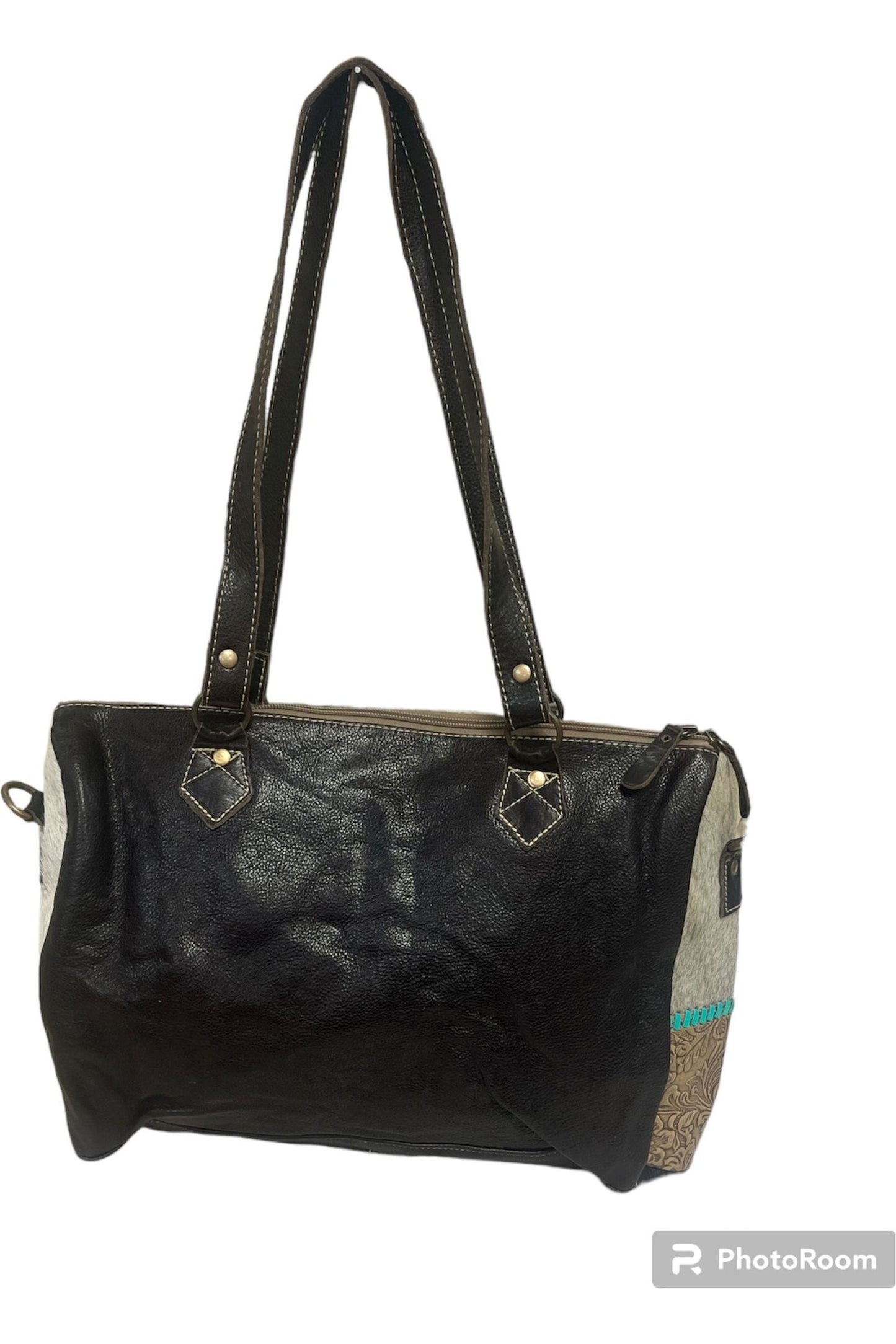 Myra Azure Waterfall Hand Tooled Bag