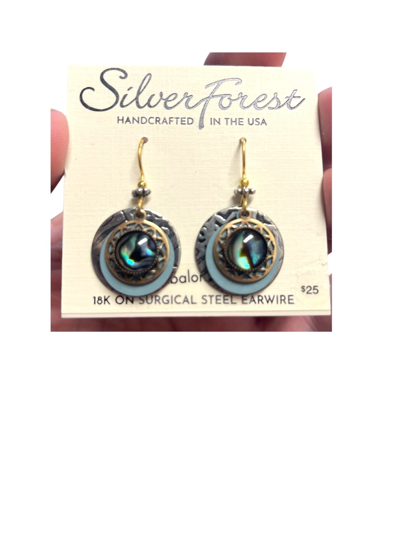 Silver forest abalone circles NE-0662