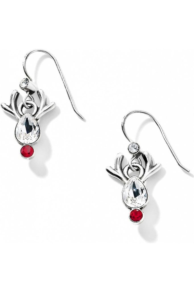 Brighton Reindeer Rock French Wire Silver-Red Earrings