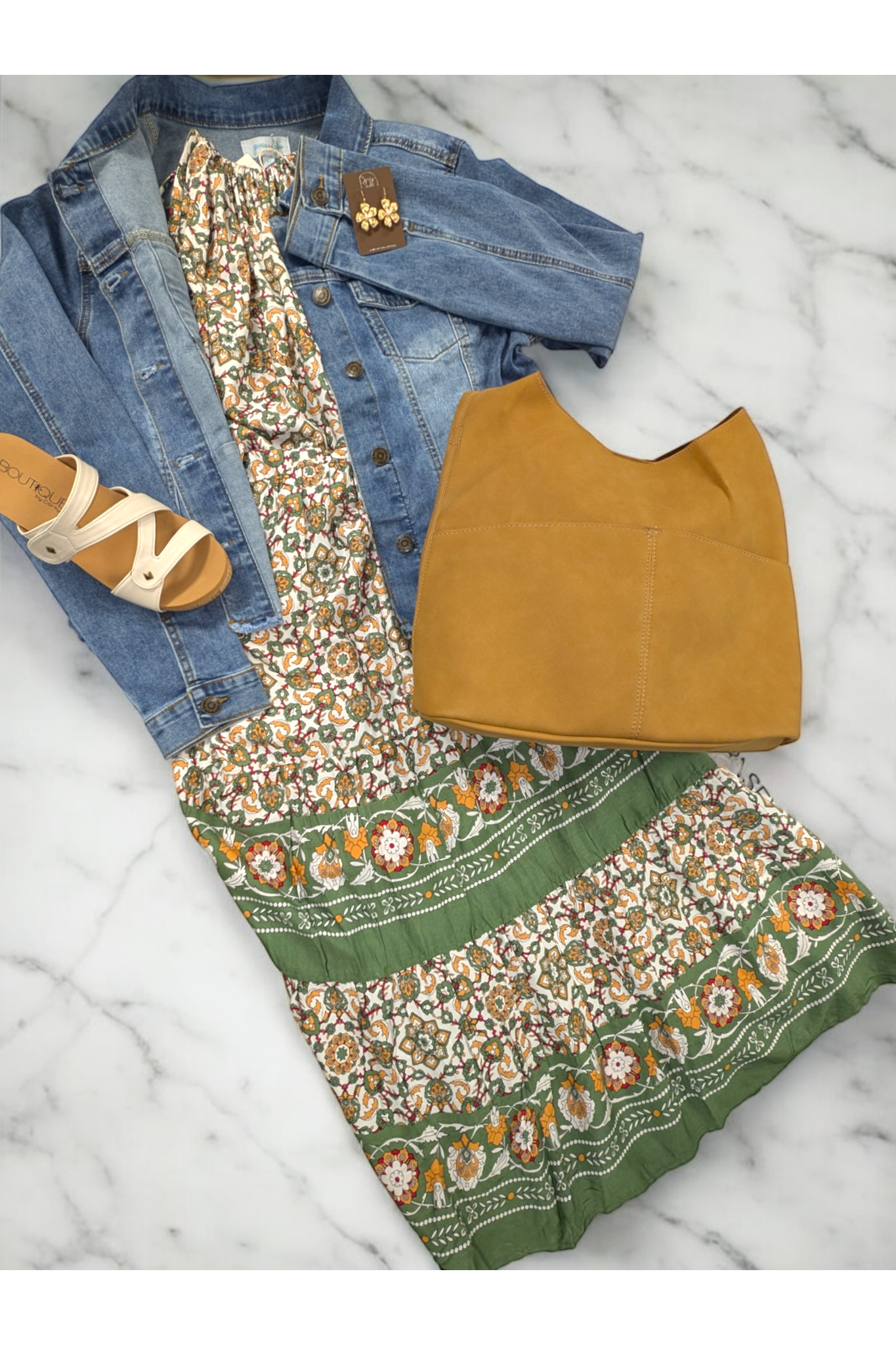 Yak & Yeti Green Floral Maxi Dress