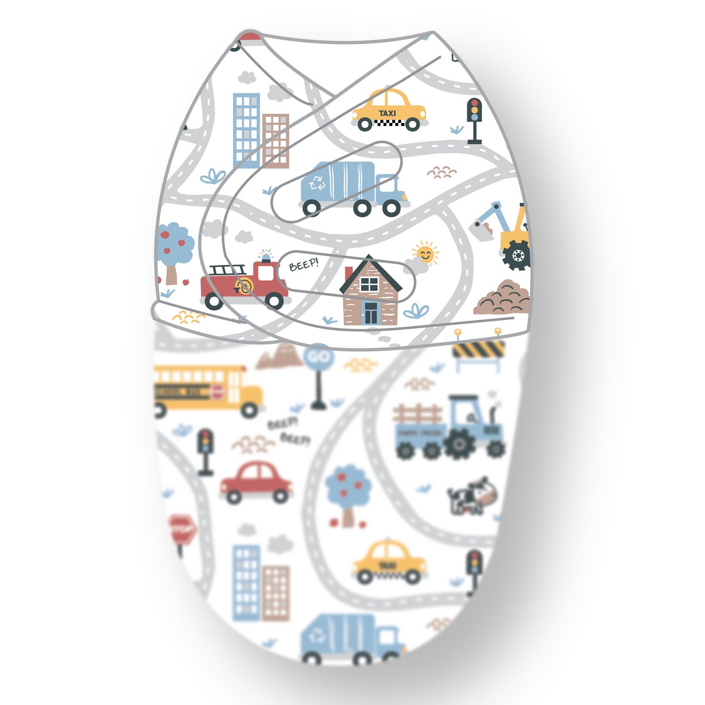 Super Soft Swaddle Sack - roads
