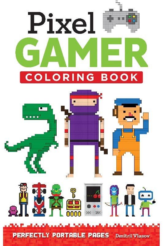 Pixel Gamer Pocket Coloring Book