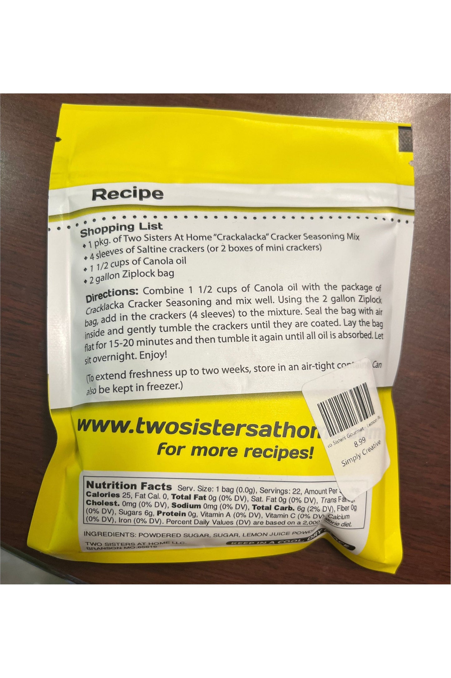 Crackalacka Lemon Pi Cracker Seasoning