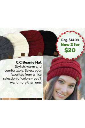CC Beanie Hat 2 for $20 Deal