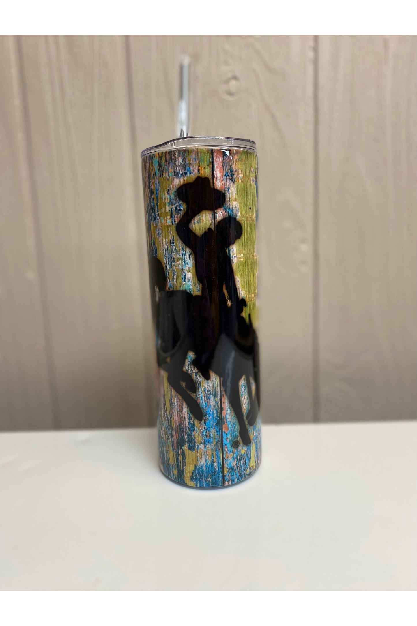 Wyoming Logo Barnwood Tumbler