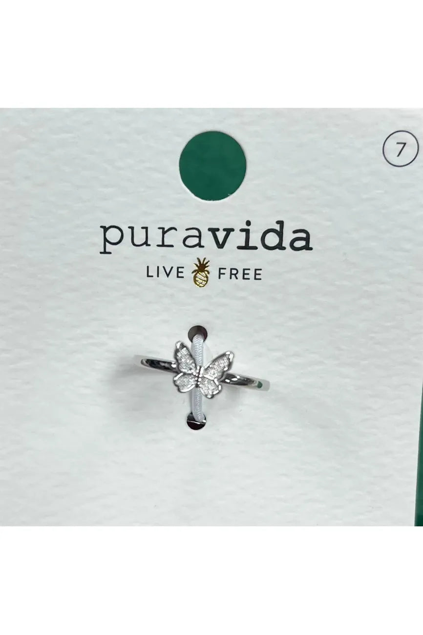 Pura Vida Butterfly In Flight Ring