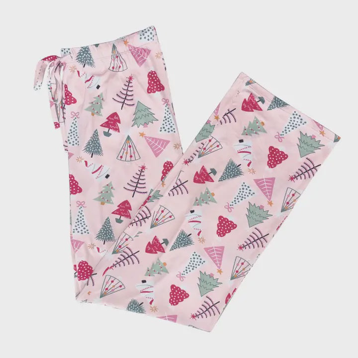 Lounge Pants - Creamy Peach Christmas