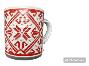 Red White Snowflake Mug