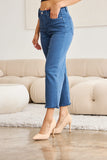 RFM Crop Chloe Full Size Tummy Control High Waist Raw Hem Jeans-Online Only