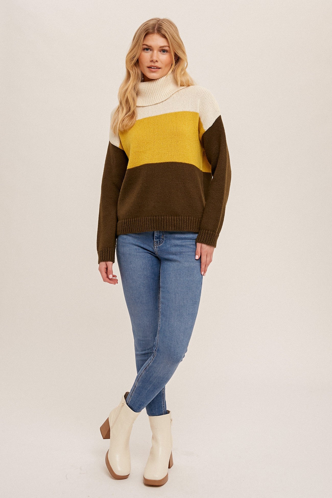Cowl Neck Color Block Sweater | Hem & Thread